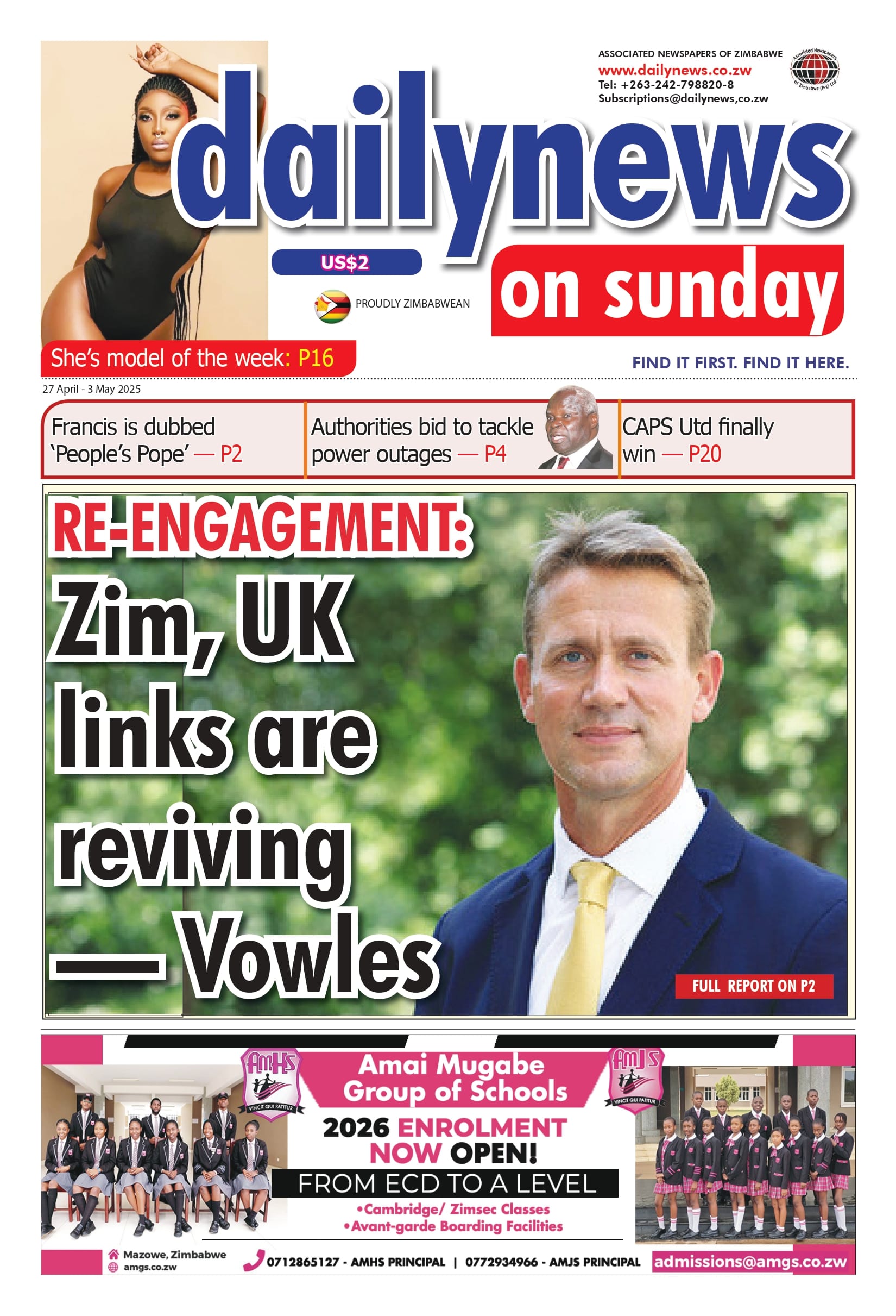 Sunday 27 April 2025